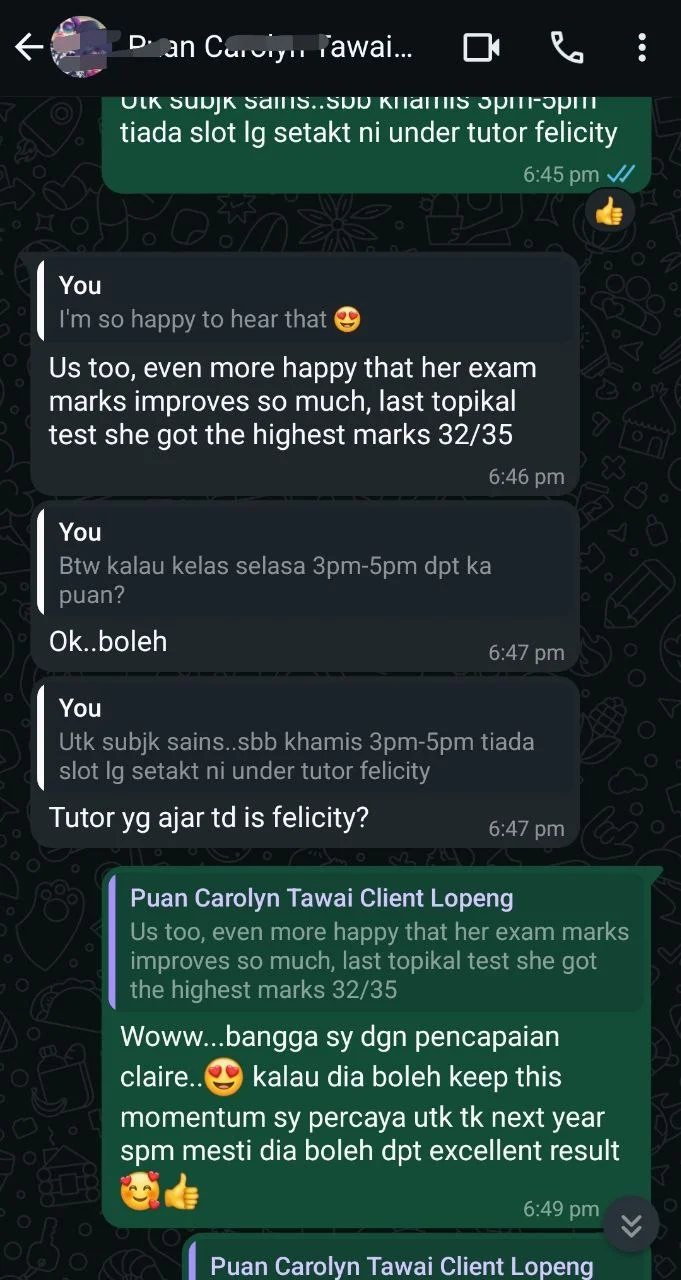 Parent testimonial screenshot 11