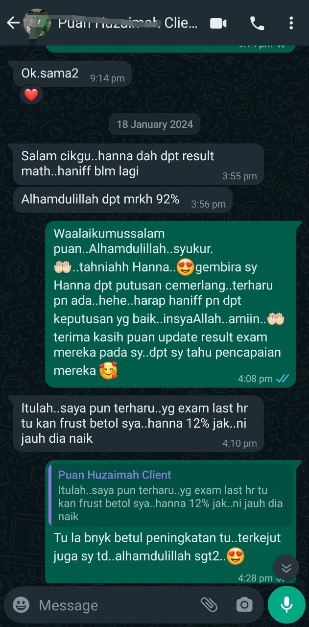 Parent testimonial screenshot 13