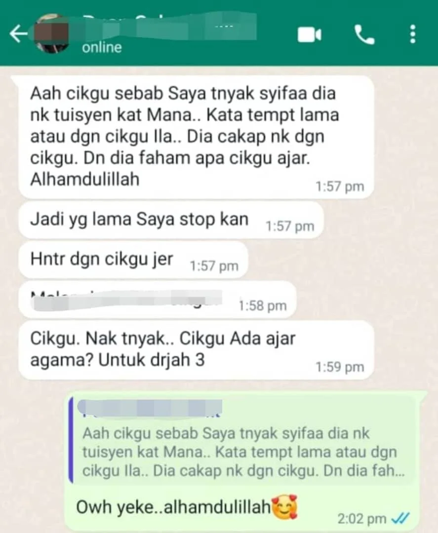 Parent testimonial screenshot 2