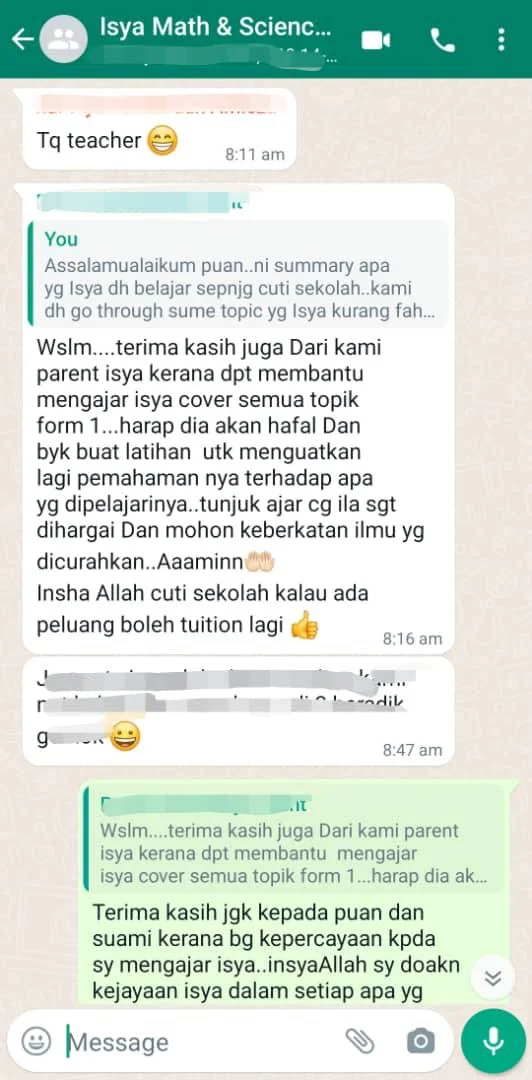 Parent testimonial screenshot 4